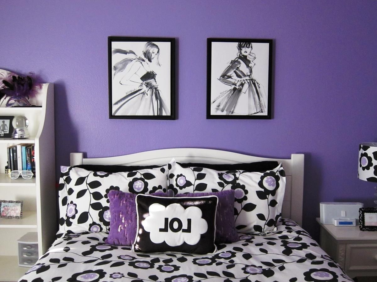 2017 Purple Wall Art For Bedroom Intended For Black White And Purple Bedroom Decor (View 8 of 15)