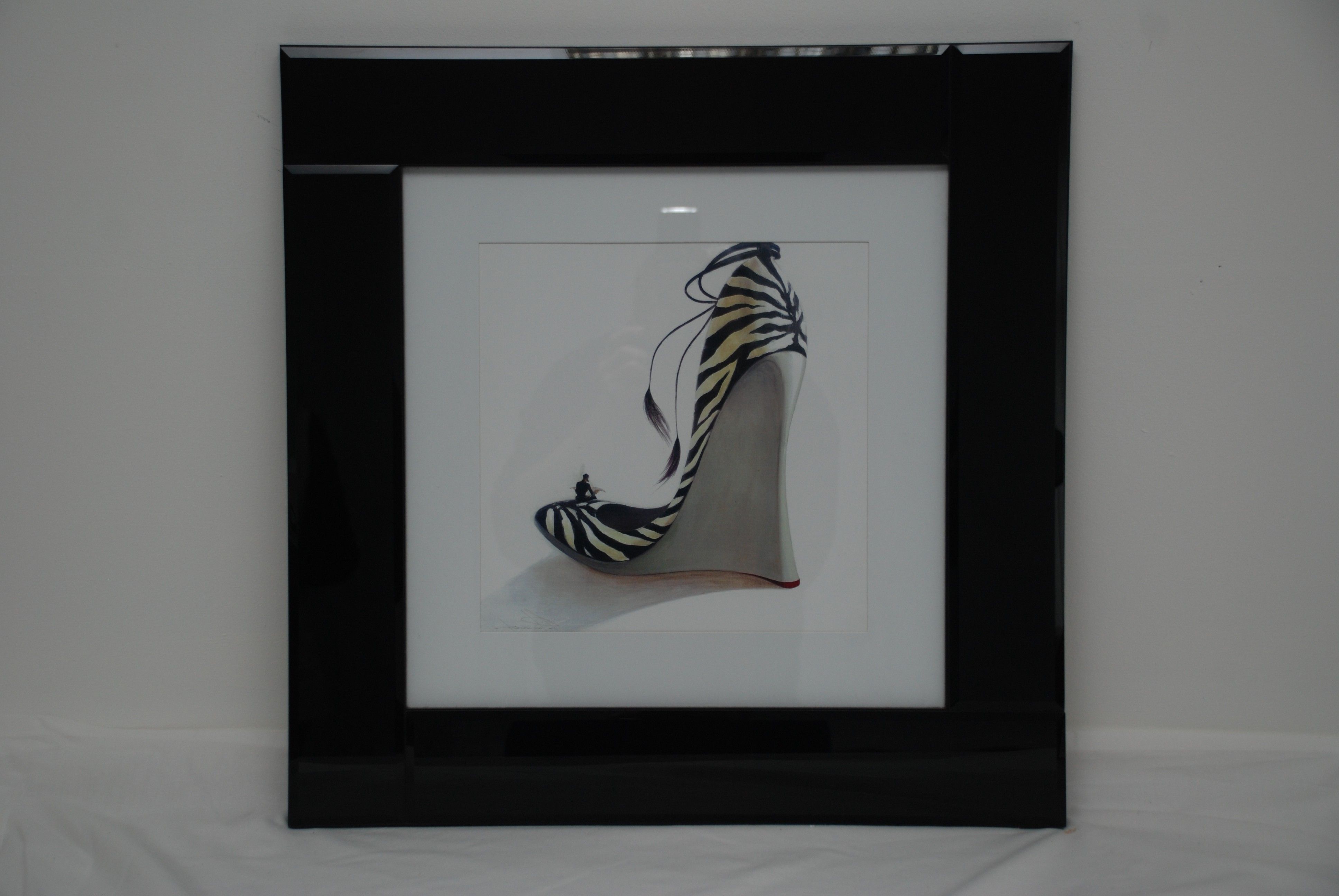 2017 Wall Art Designs: Black Wall Art Square Framed Beautiful Shoes Within Mirrored Frame Wall Art (View 8 of 15)