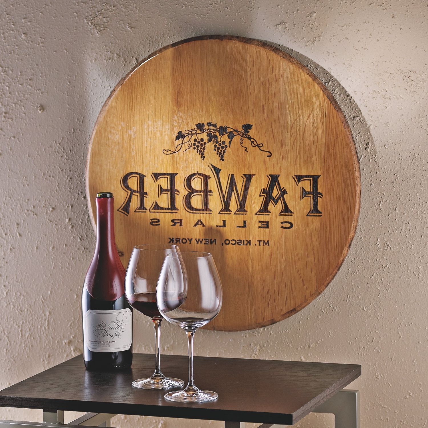 2018 Authentic Barrel Head Wall Plaque With Personalized Wine Theme Pertaining To Wine Barrel Wall Art (View 3 of 15)