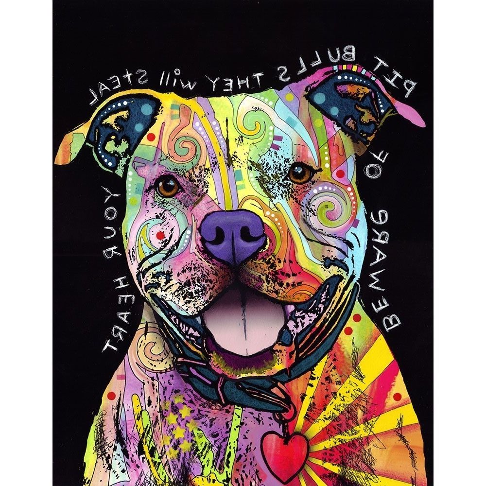 2018 Beware Of Pit Bulls Wall Sticker Decal – Animal Pop Artdean With Pitbull Wall Art (View 14 of 15)