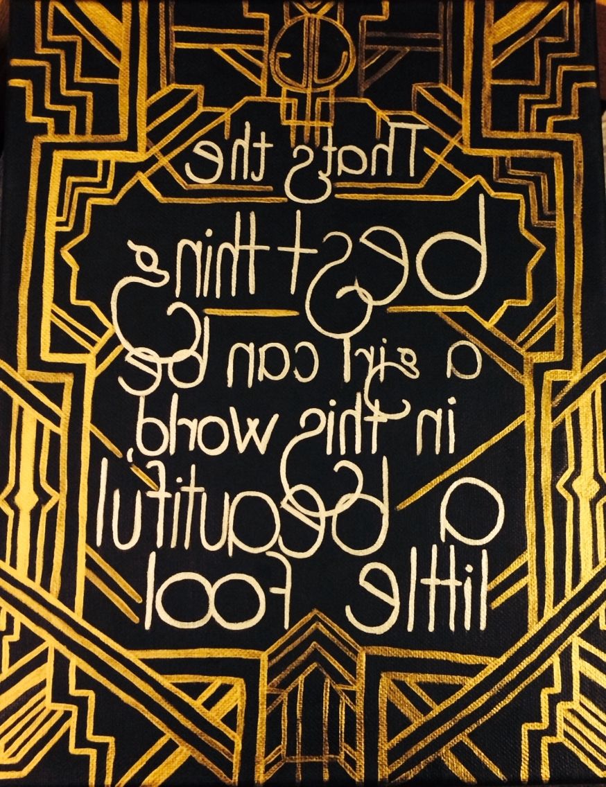 2018 Gatsby Canvas / Diy / Crafting / Black And Gold / The Great Gatsby Throughout Great Gatsby Wall Art (View 11 of 15)