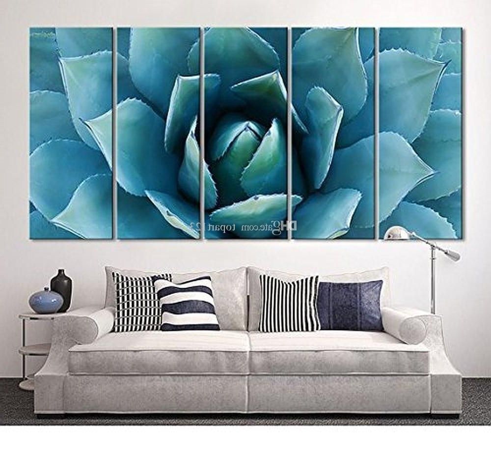 2018 Large Wall Art Blue Agave Canvas Prints Agave Flower Large Throughout Trendy Extra Large Wall Art Prints (View 1 of 15)