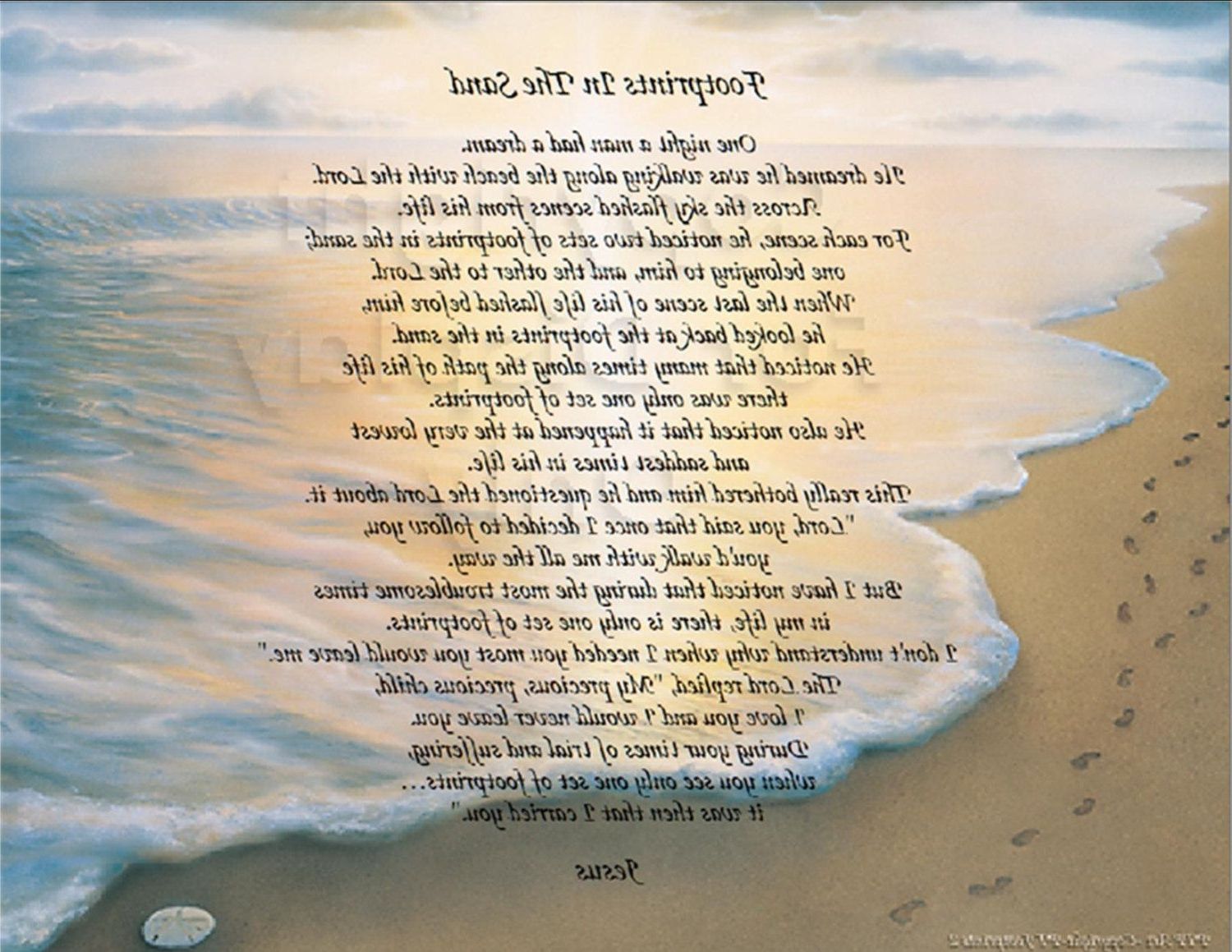 2018 The Footprints In The Sand Poem – Christian Poem – Inspirational Throughout Footprints In The Sand Wall Art (View 3 of 15)