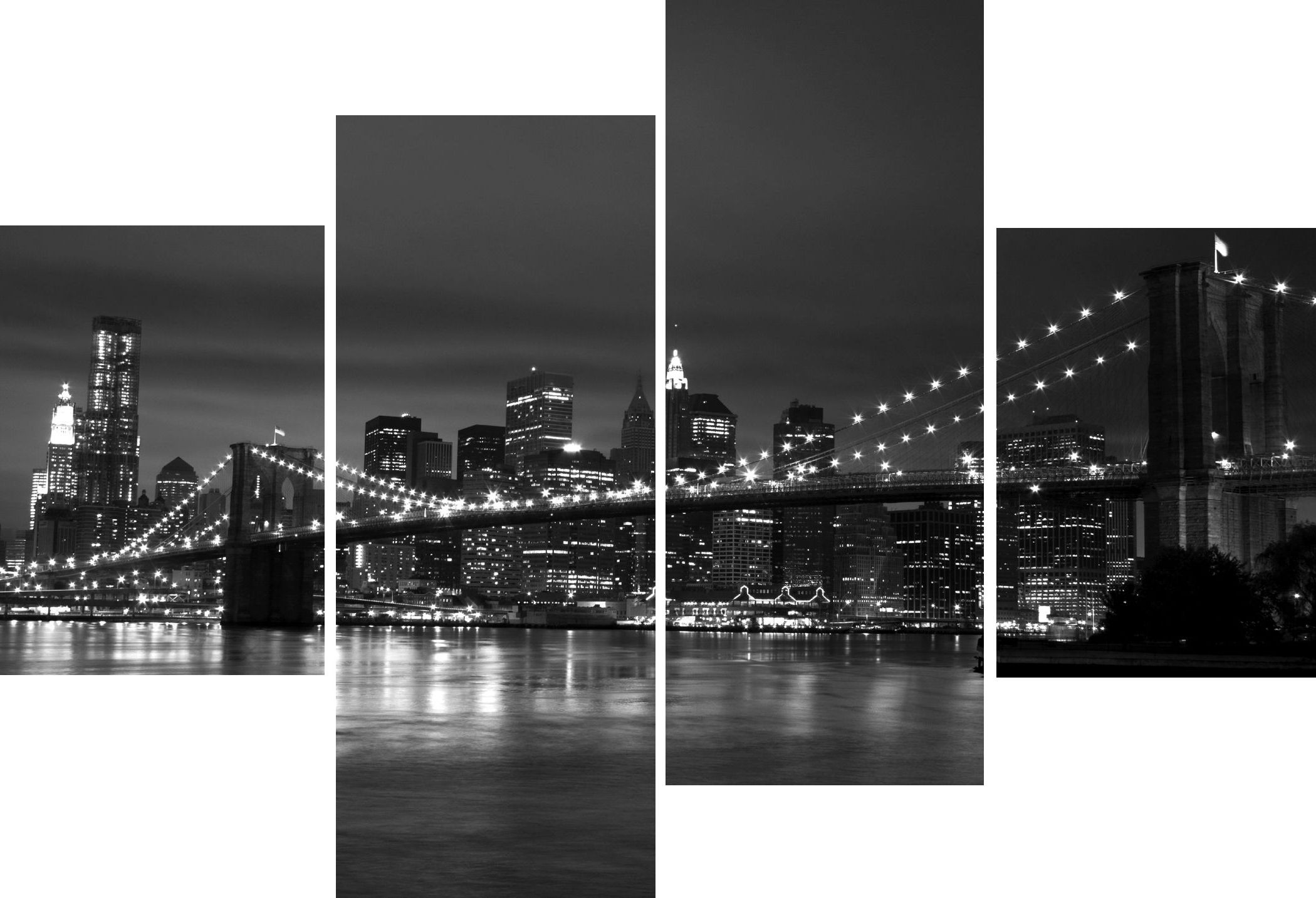 2018 Wall Art Designs: New York Wall Art Large 4 Multi Panel Art Work Intended For New York Skyline Canvas Black And White Wall Art (View 1 of 15)
