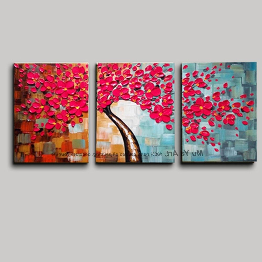 3 Piece Canvas Wall Art Wall Picture Modern Flower Colorful With Most Current 3 Piece Floral Canvas Wall Art (View 4 of 15)