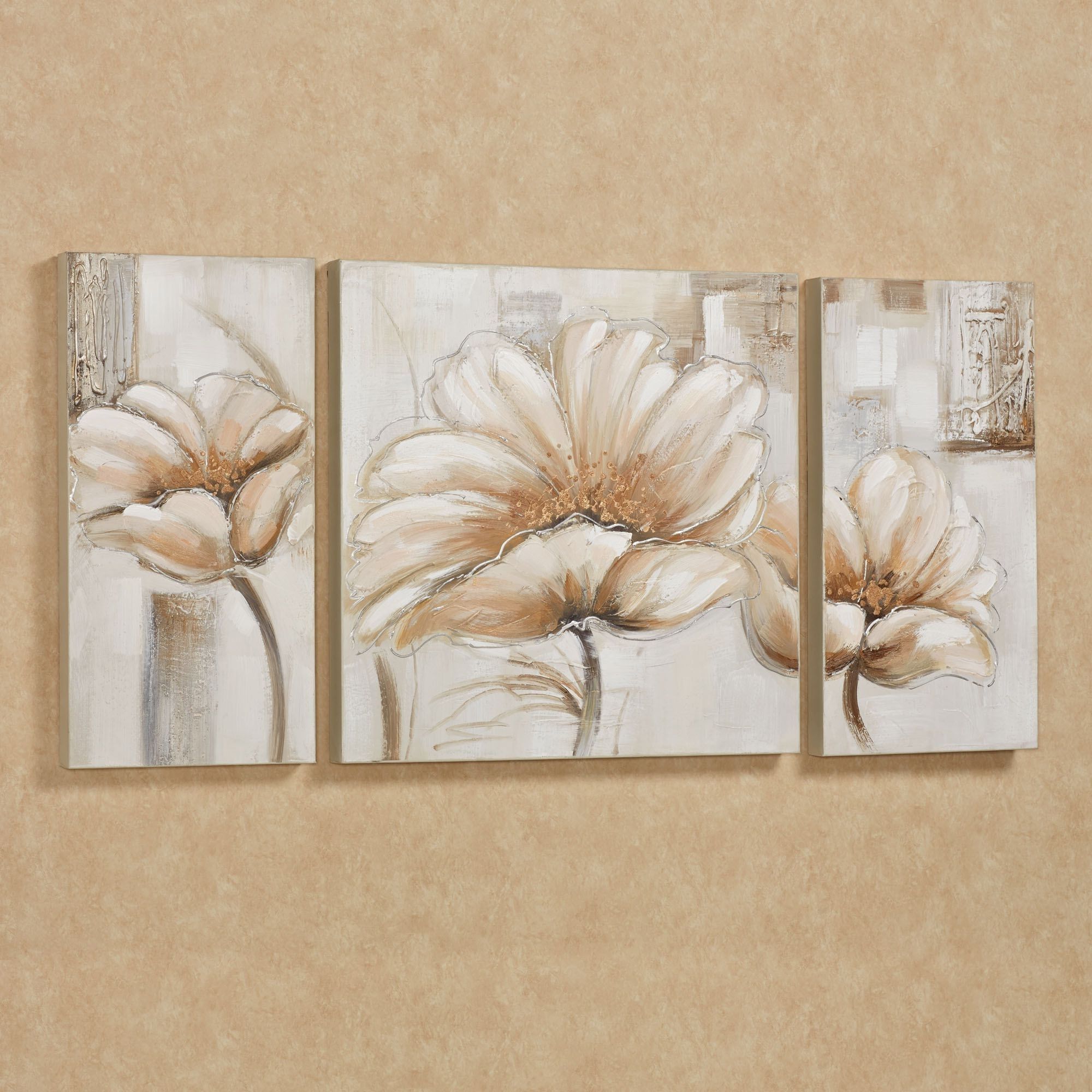 3 Piece Floral Canvas Wall Art Throughout Well Known Wall Art (View 9 of 15)