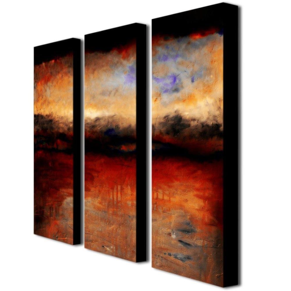 3 Set Canvas Wall Art Inside Latest Trademark Fine Art Red Skies At Nightmichelle Calkins 3 Panel (View 14 of 15)