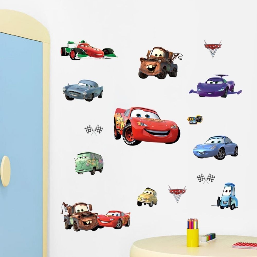 3d Cars 2 World Grand Prix Cartoon Art Children Living Room Wall Pertaining To Newest Cars 3d Wall Art (View 6 of 15)