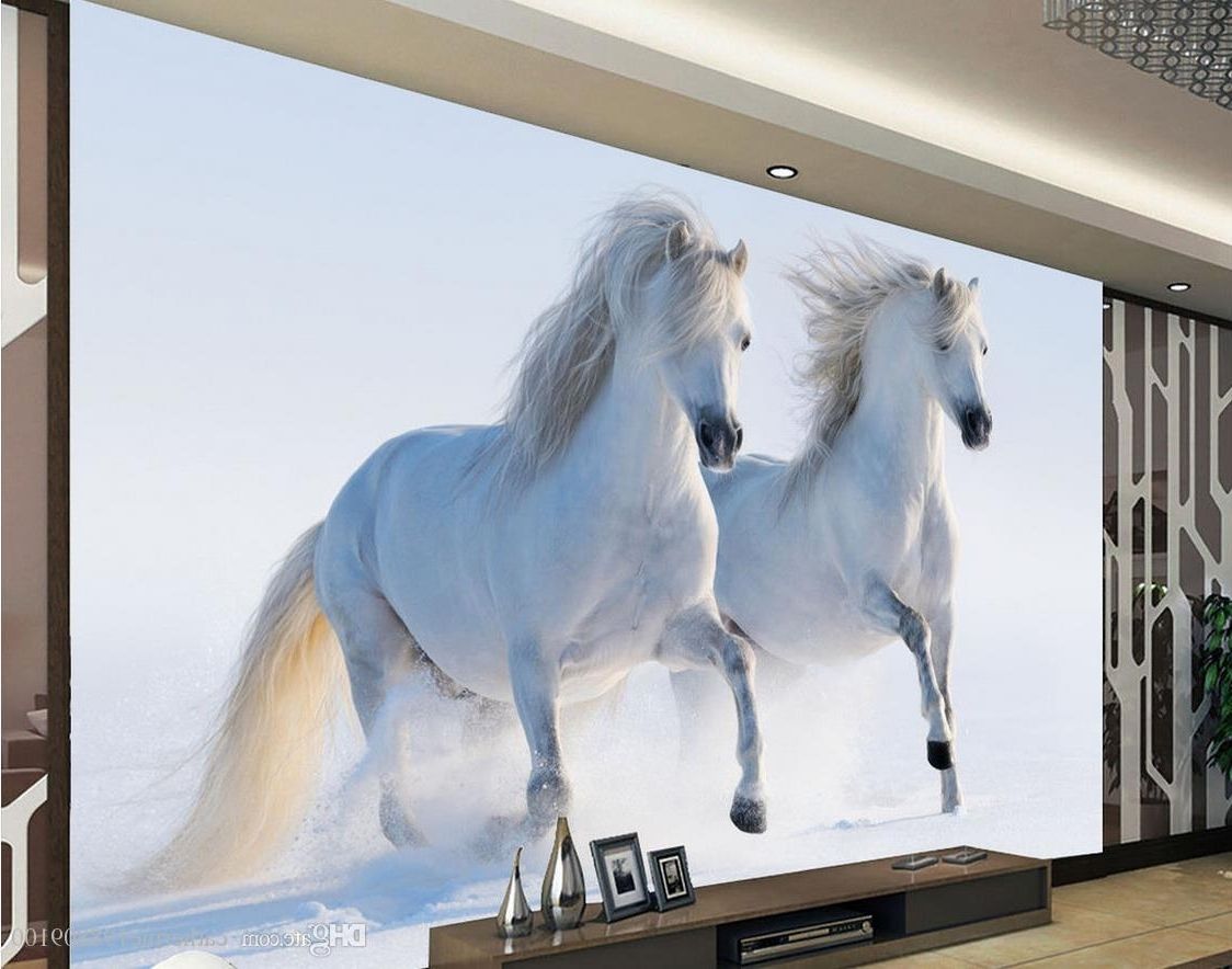 3d Horse Wall Art Throughout Famous Horse Running Decorative Painting Background Wall Mural 3d (View 6 of 15)