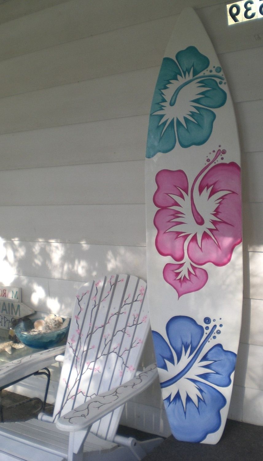 6 Foot Wood Hawaiian Surfboard Wall Art Decor Or Headboard Kids Throughout Most Up To Date Surf Board Wall Art (View 11 of 15)