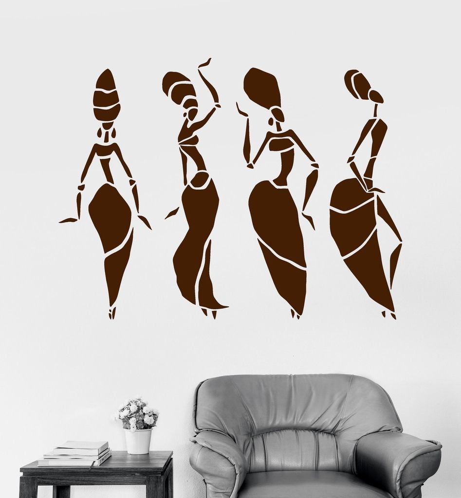 Abstract Art Wall Decal Throughout Well Known Vinyl Wall Decal African Women Dance Abstract Art Room Decor (View 9 of 15)