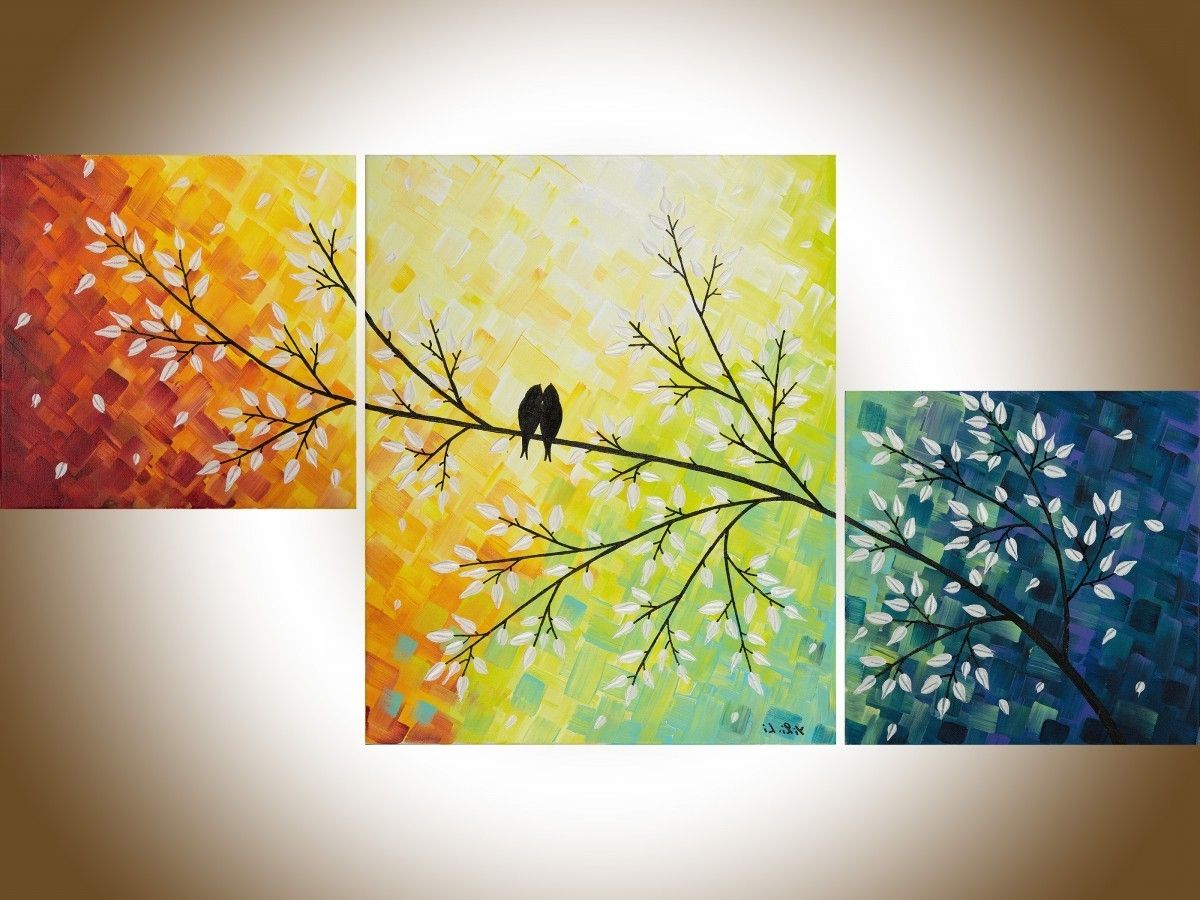 Abstract Bird Wall Art In Well Known A Warm Winterqiqigallery 40"x20" Yellow Art Colorful Abstract (View 4 of 15)