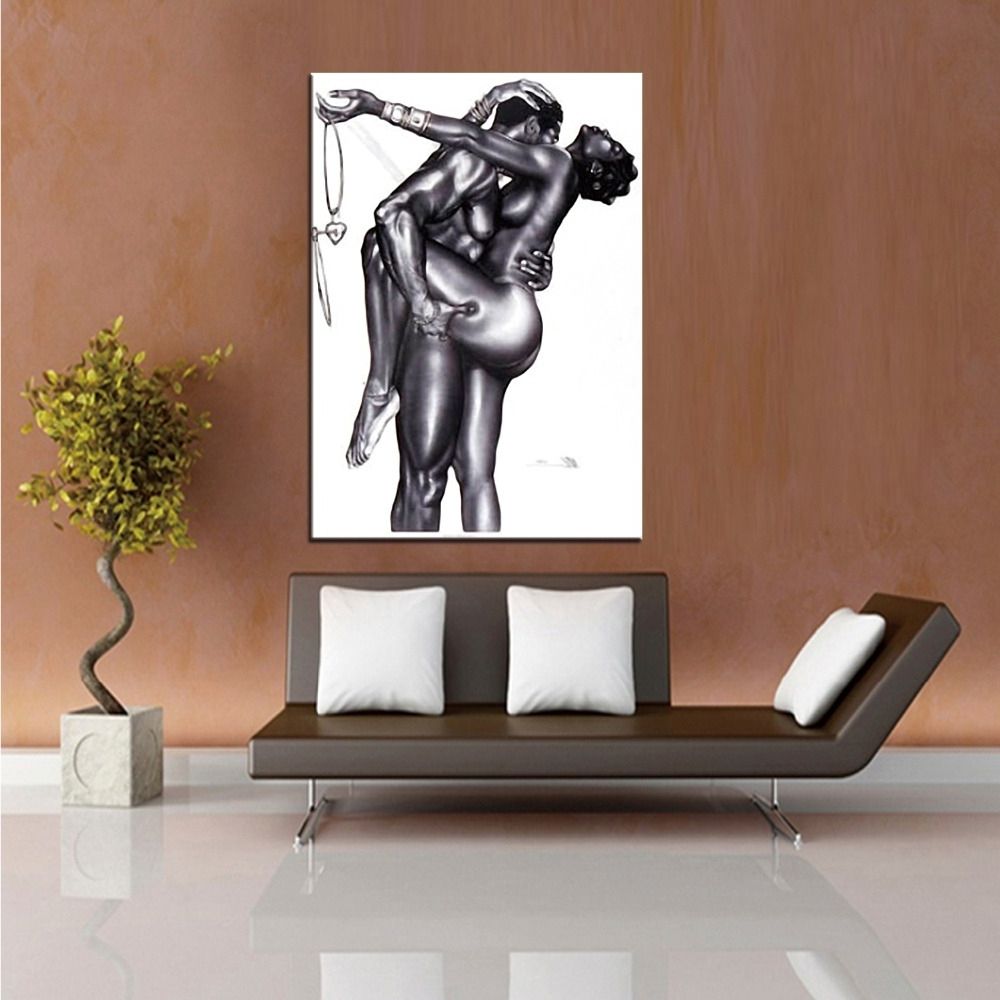 Abstract Body Wall Art For Latest 1 Panel Passion Painting Naked Woman And Man Abstract Body Art (View 13 of 15)