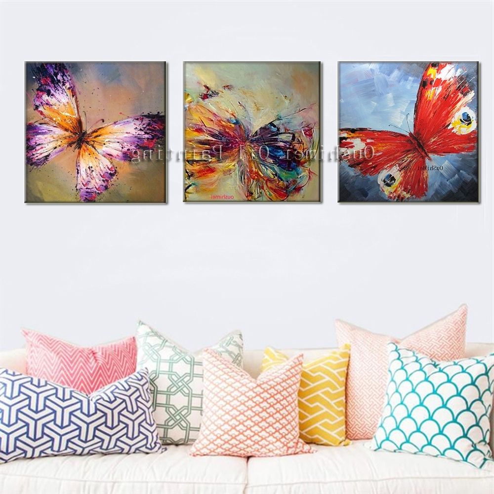 Abstract Butterfly Wall Art In Newest Wall Art Design: Butterfly Canvas Wall Art Sweet Design Collection (View 13 of 15)