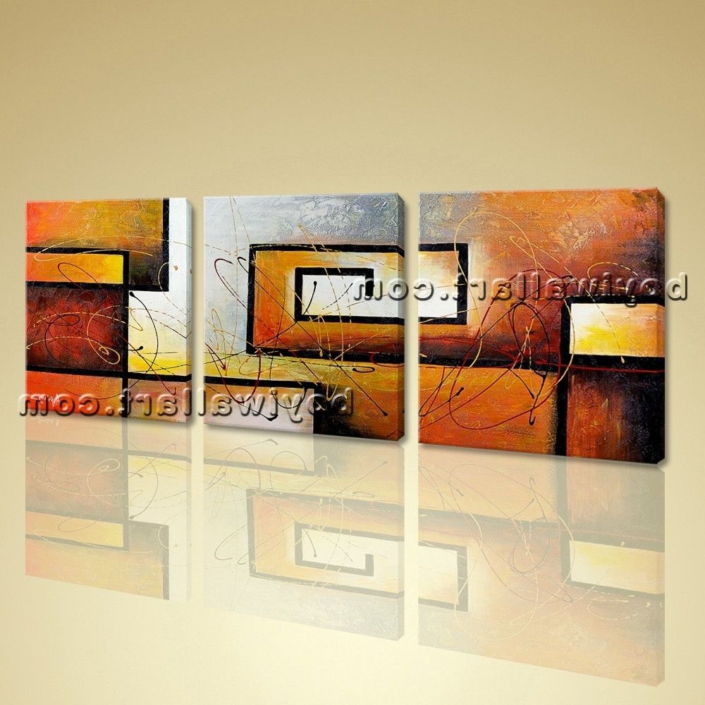 Abstract Canvas Wall Art Regarding Fashionable 3 Pc Modern Abstract Canvas Wall Art Giclee Print Contemporary (View 13 of 15)