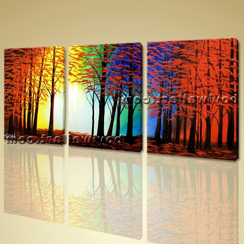 Abstract Landscape Painting Print On Canvas Original Wall Art Framed Inside Preferred Abstract Wall Art Canvas (View 1 of 15)