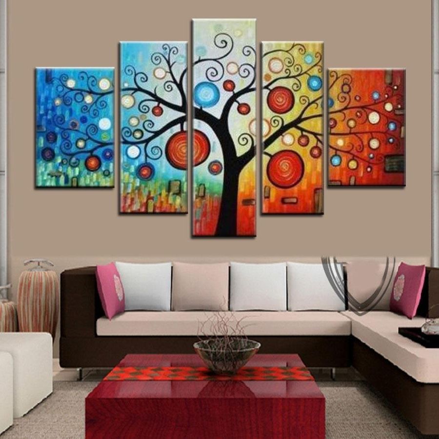 Abstract Oil Painting Wall Art In Favorite Hand Painted Modern Abstract Apple Tree Oil Painting On Canvas (View 10 of 15)