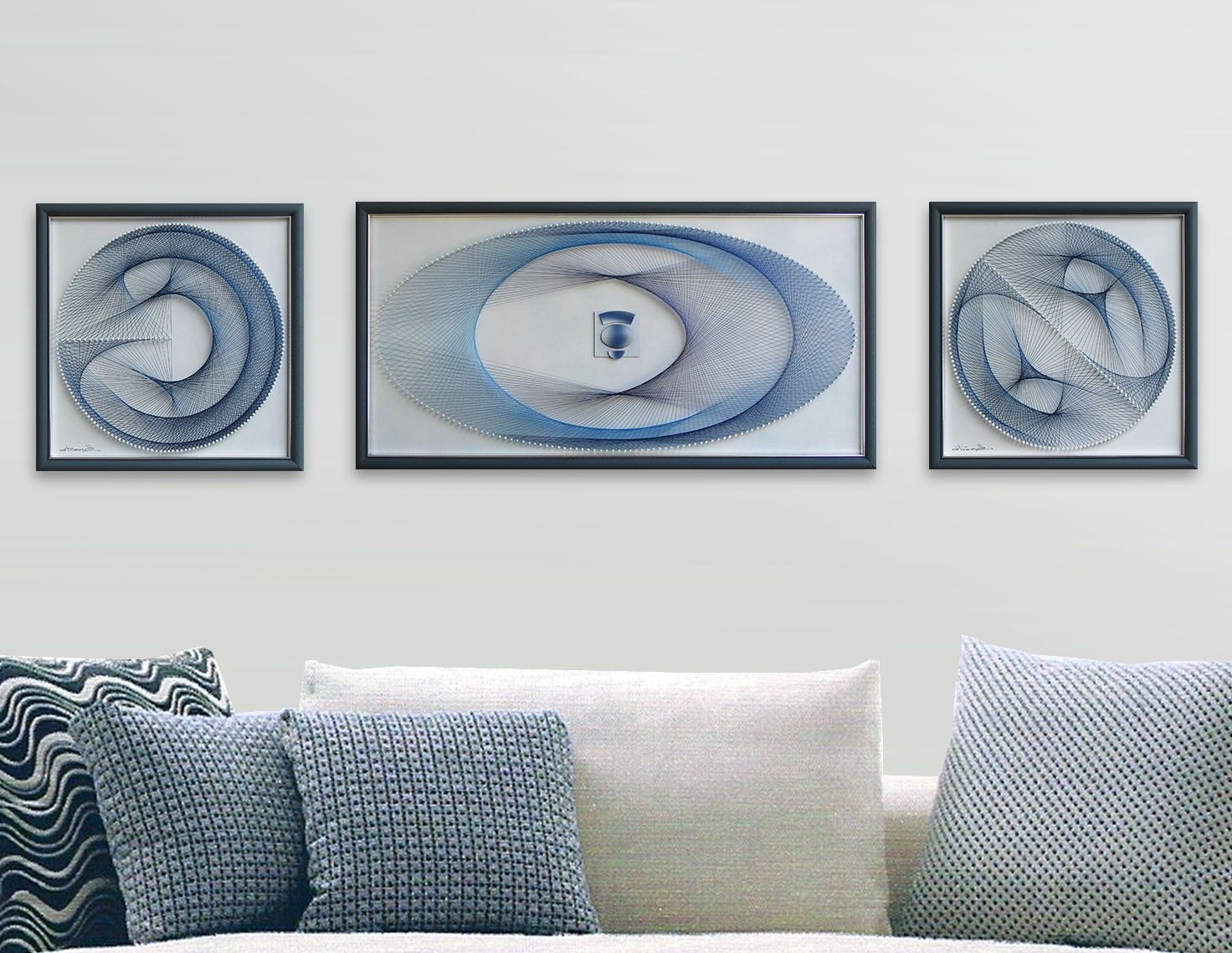 Abstract Wall Art 3d Intended For Most Recent String Art Set – 3d Framed Art  Abstract Wall Art – Beautiful Zen (View 1 of 15)
