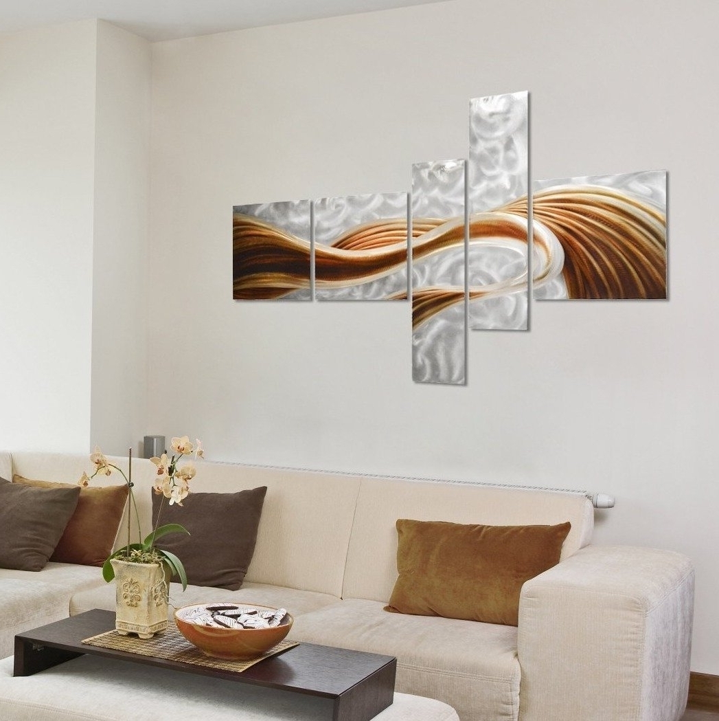 Abstract Wall Art For Living Room With Regard To Latest Pure Art Caramel Desire Contemporary Metal Artwork – Large Modern (Photo 15 of 15)