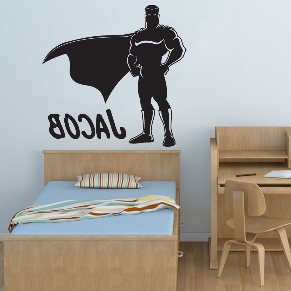Art Deco Wall Decals Within Famous Movable Popular Boy Hero Superman Art Deco Wall Decals Vinyl (View 1 of 15)