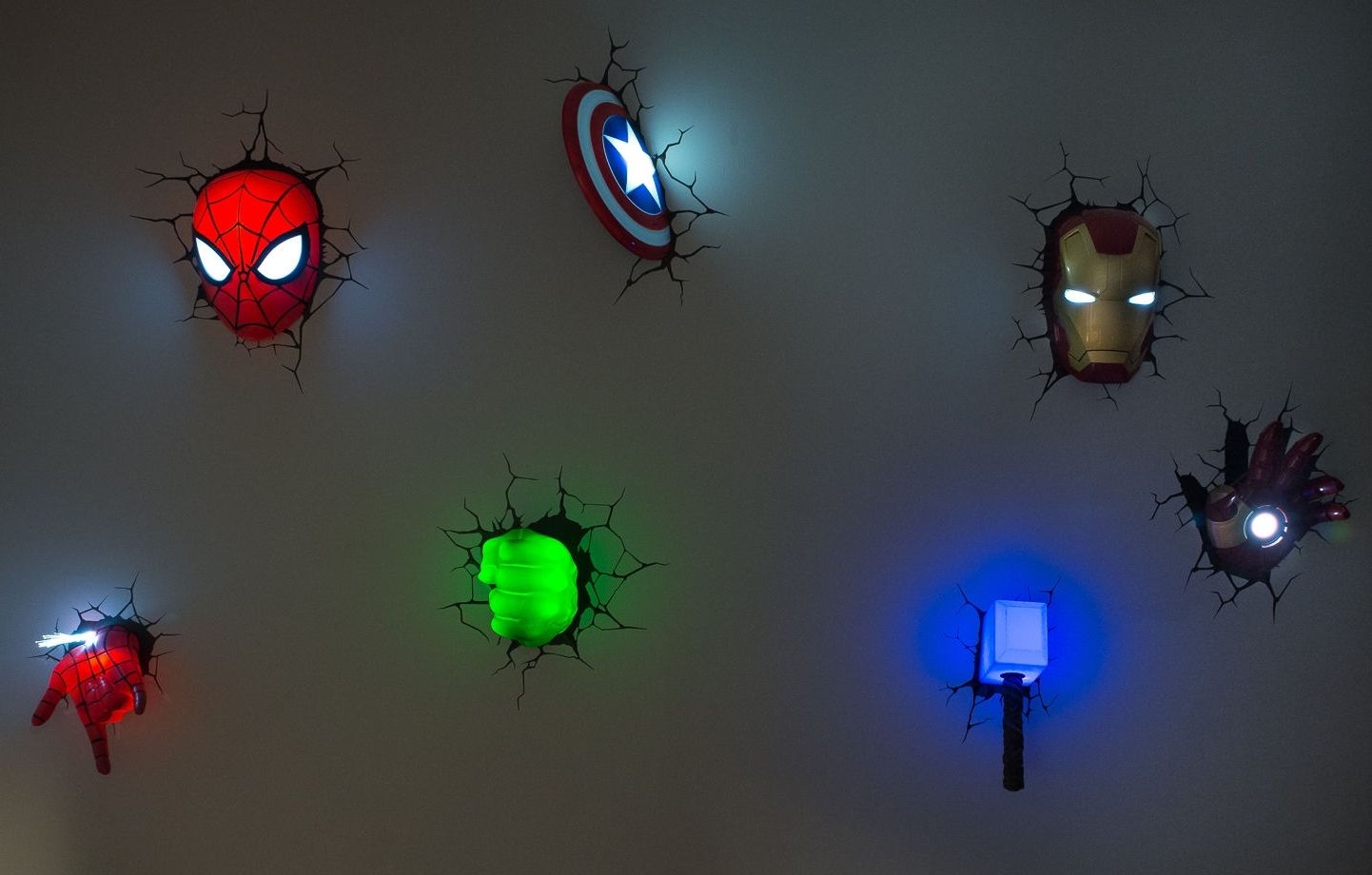 Avengers 3d Wall Art Night Lights Bundle Iron Man Hand Lot Of 7 For Newest Iron Man 3d Wall Art (View 2 of 15)