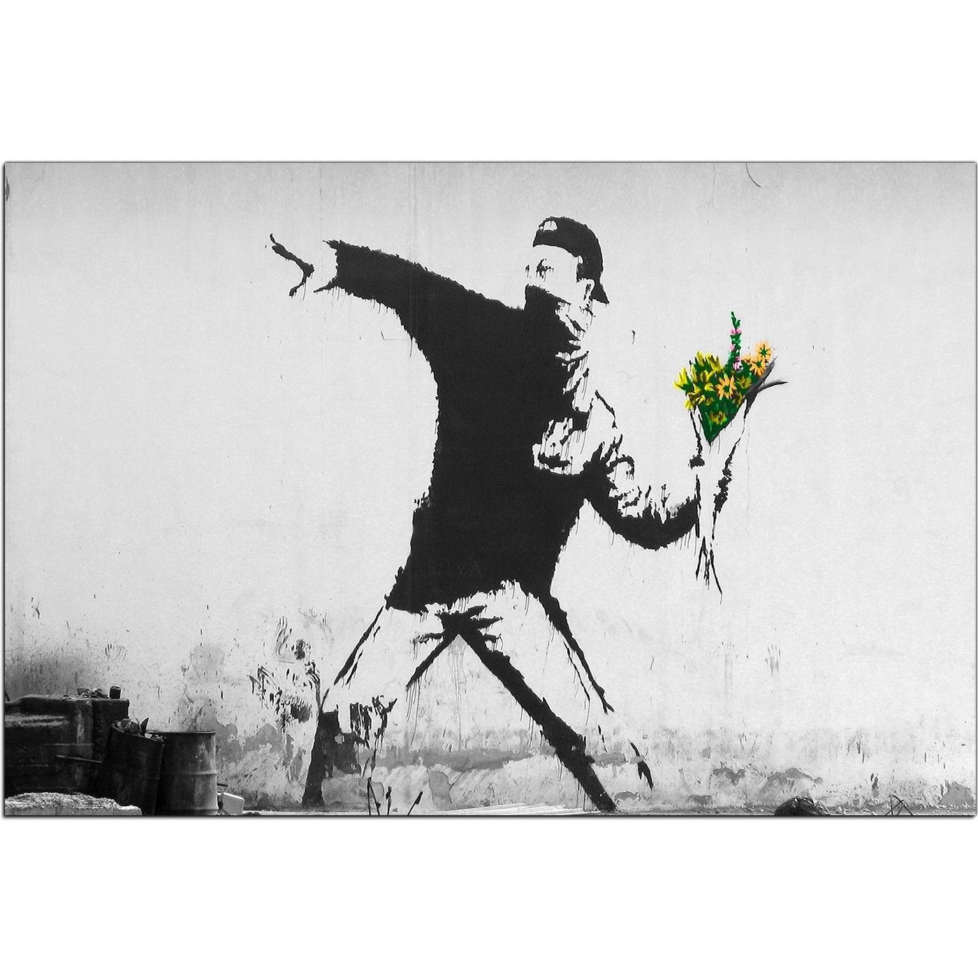 Banksy Canvas Wall Art Intended For Preferred Banksy Canvas Prints – Flower Thrower (View 1 of 15)