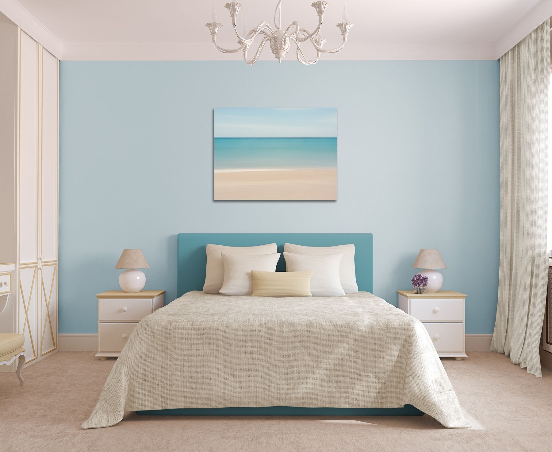 Beach Decor, Canvas Gallery Wrap, Abstract Ocean Photo, Large Wall For Trendy Beach Wall Art For Bedroom (View 1 of 15)