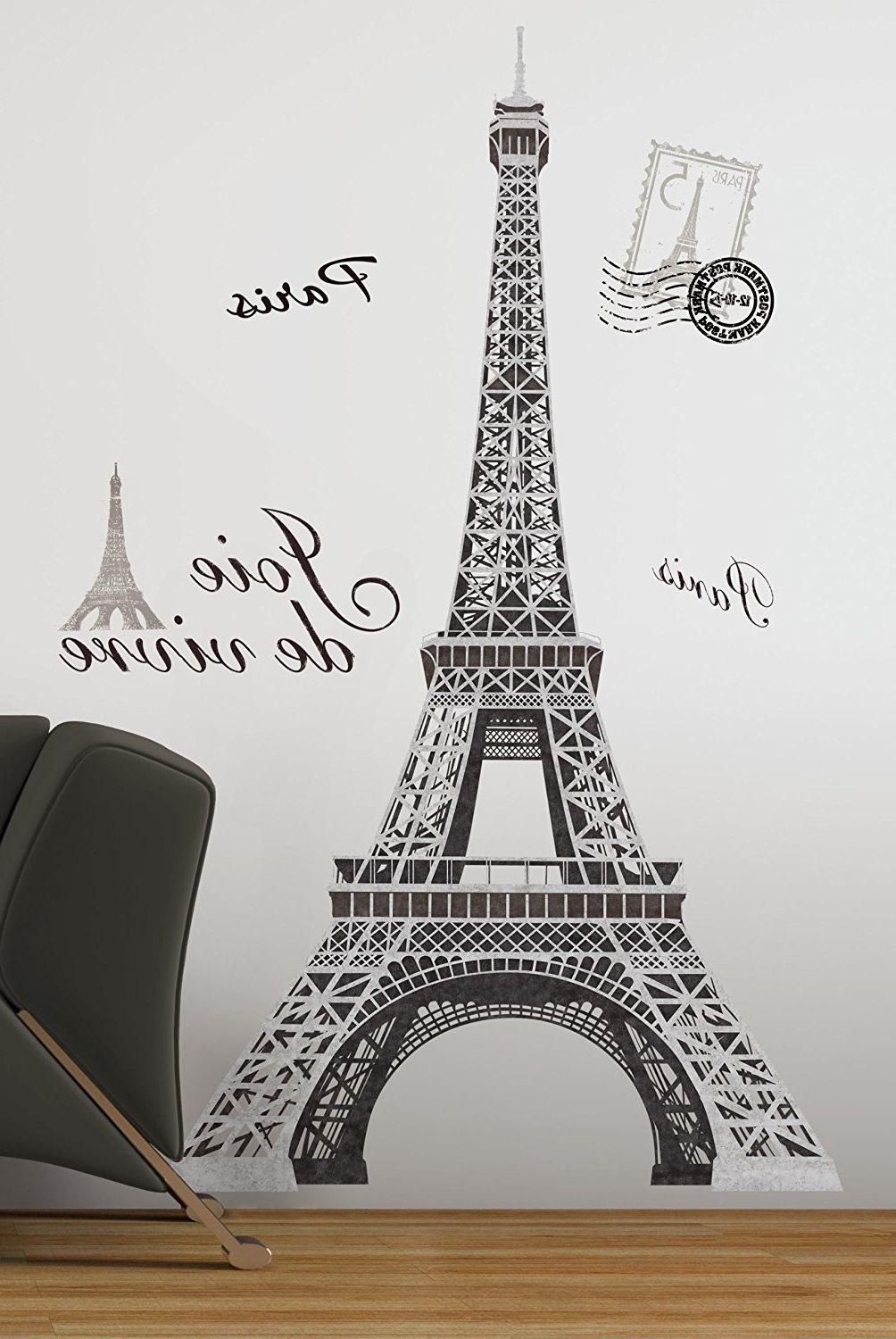 Best And Newest Eiffel Tower Wall Art With Regard To Roommates Rmk1576gm Eiffel Tower Peel And Stick Giant Wall Decal (View 1 of 15)