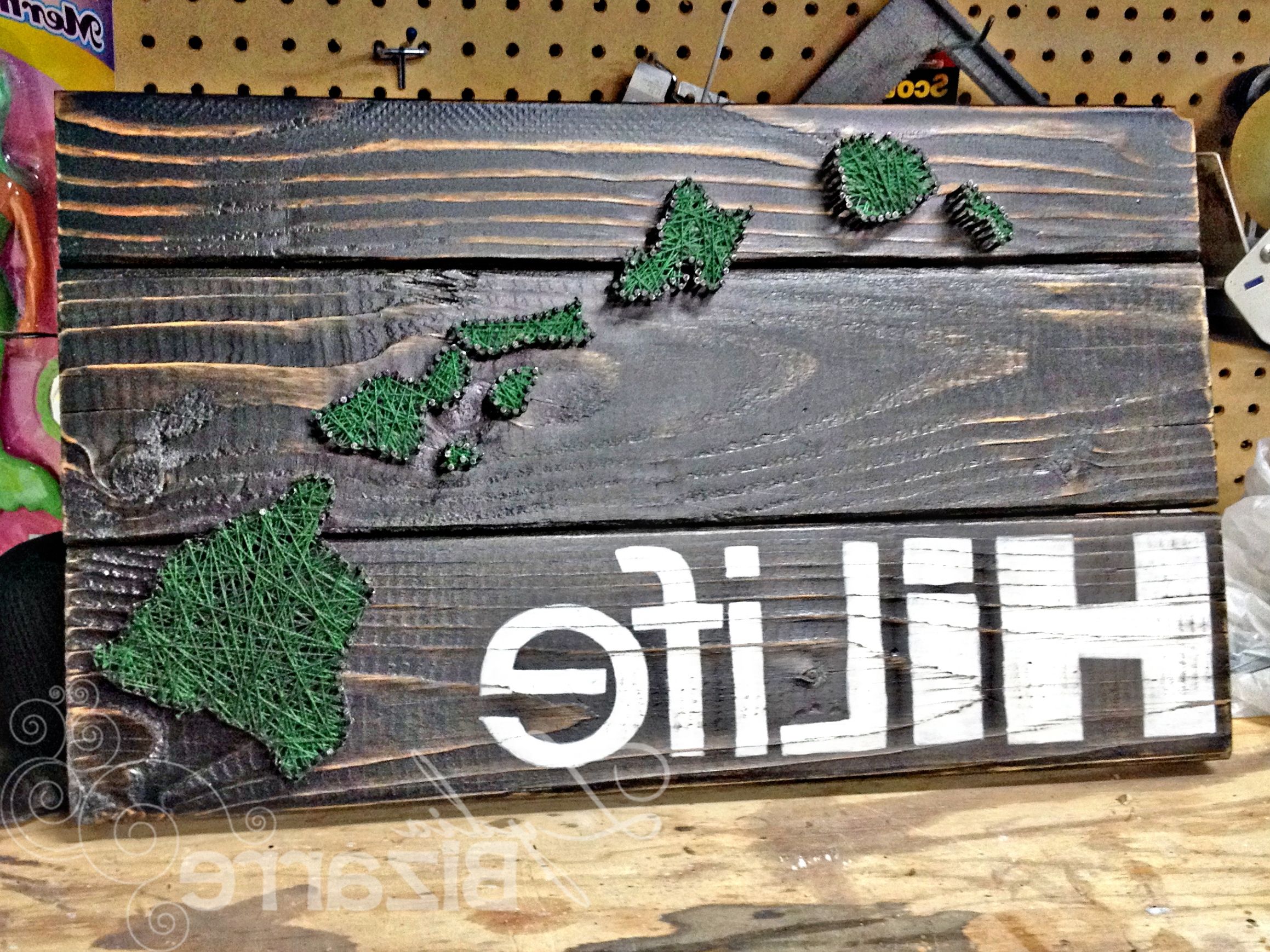 Best And Newest Hawaii String Art Idea With Decal – Make Your Favorite Island In Pertaining To Hawaiian Islands Wall Art (View 9 of 15)
