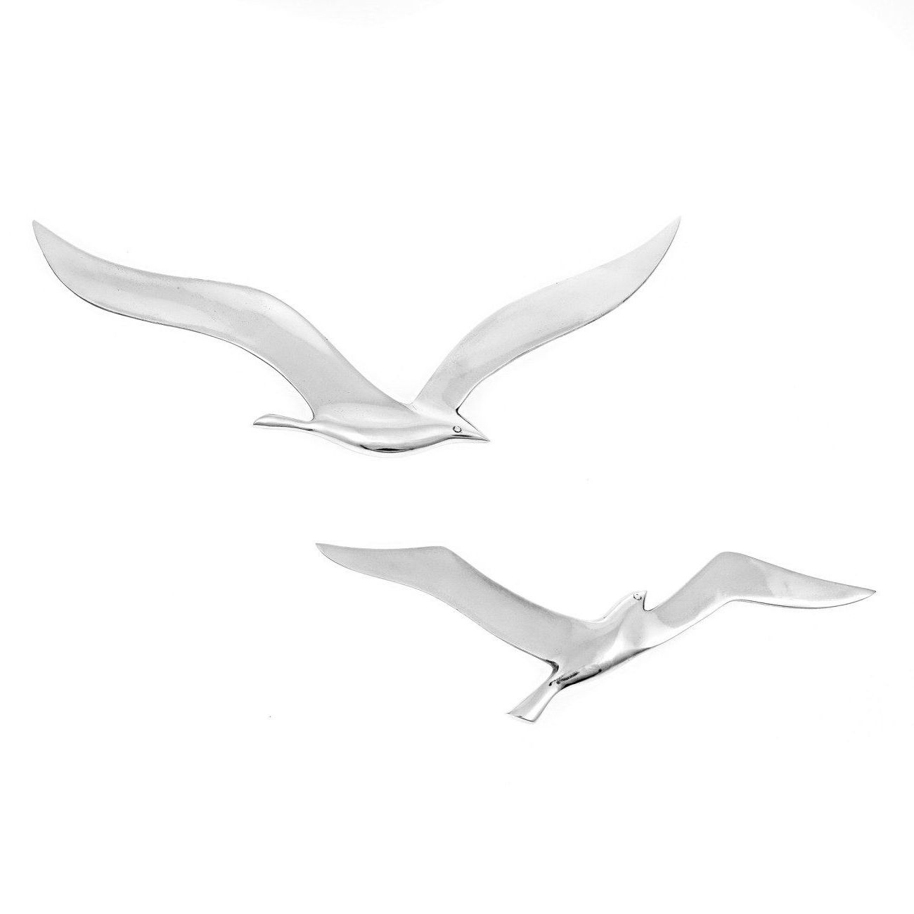 Best And Newest Seagull Bird – Handmade Metal Wall Art Decor – Silver, Large 37cm With Metal Wall Art Flock Of Seagulls (View 15 of 15)