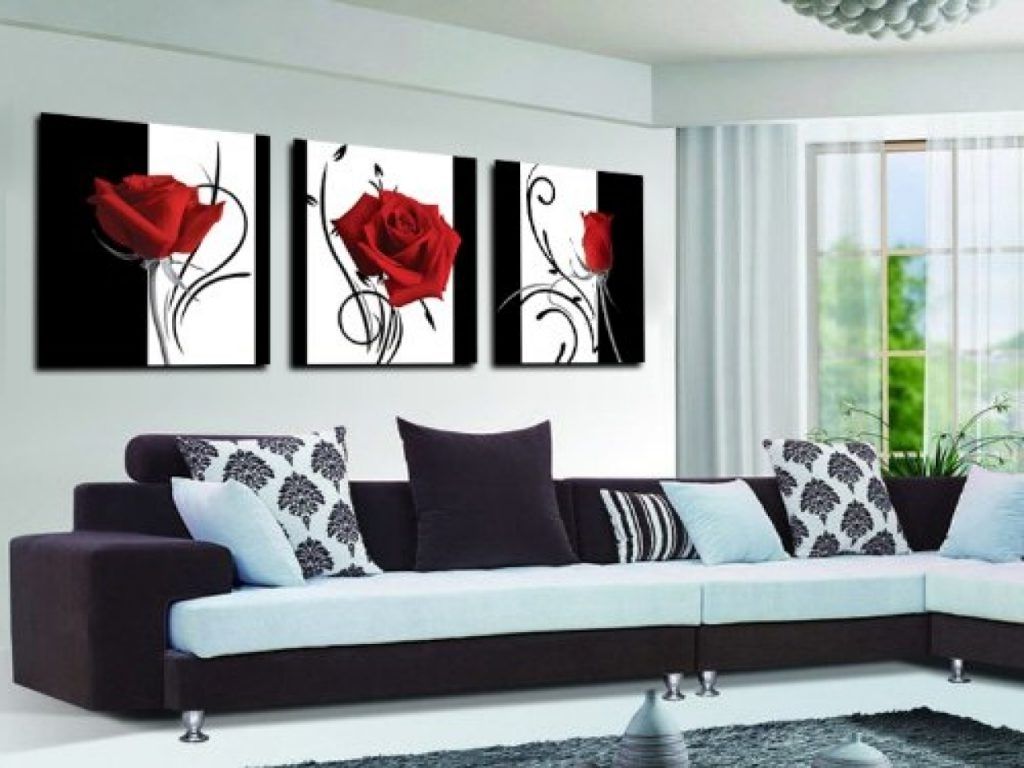 Black And White Wall Art With Red Intended For Most Recent Surprising Red And Black Wall Art Plus Perfect Canvas 95 For (View 12 of 15)