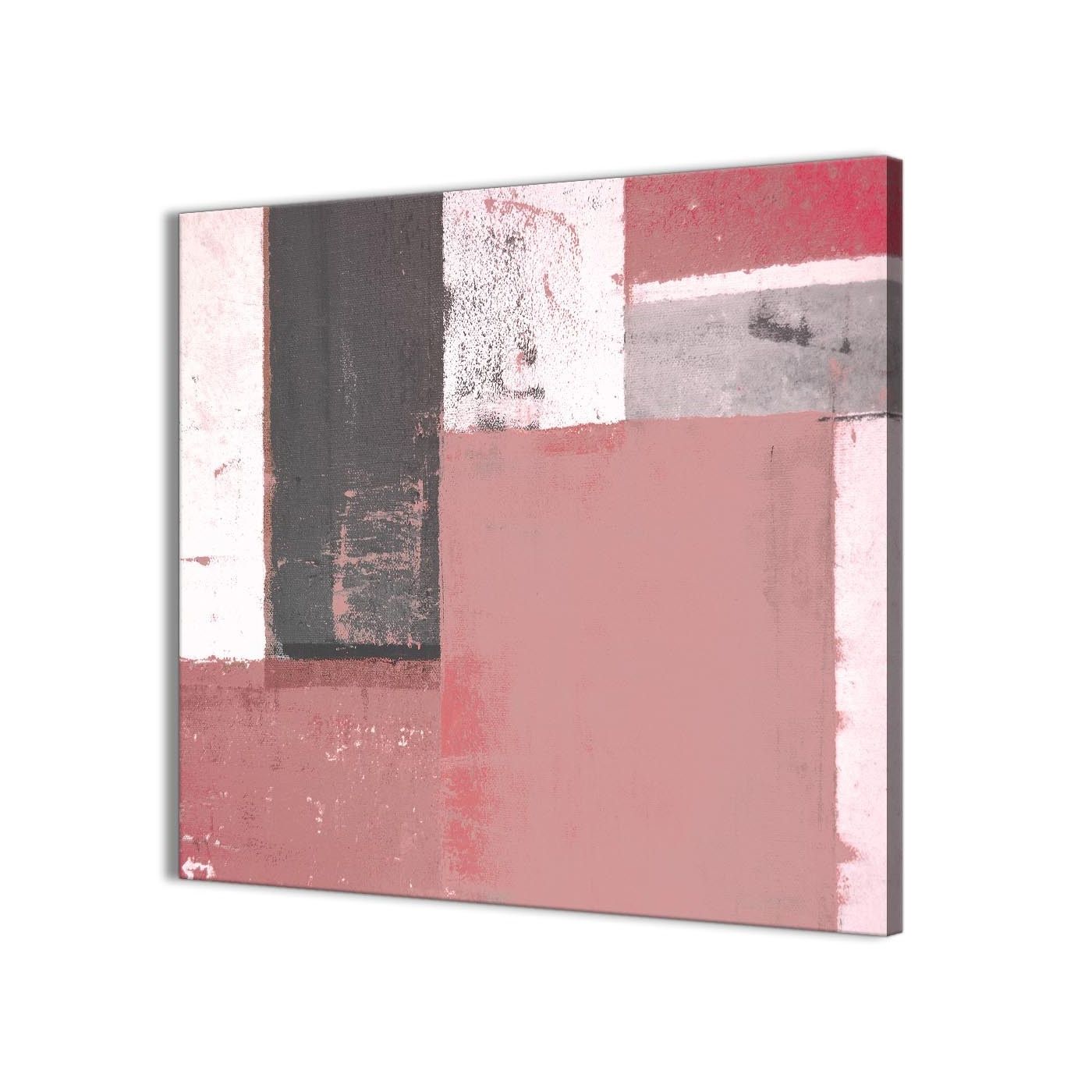 Blush Pink Grey Abstract Painting Canvas Wall Art Print – Modern Pertaining To Recent Pink And Grey Wall Art (View 13 of 15)
