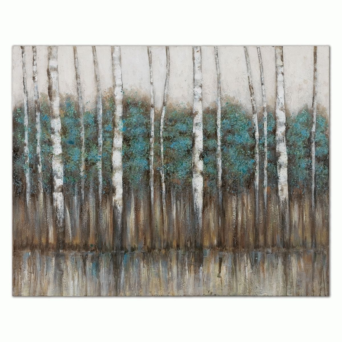 Brown And Turquoise Wall Art Within Latest Edge Of The Forest Canvas Wall Art (View 5 of 15)