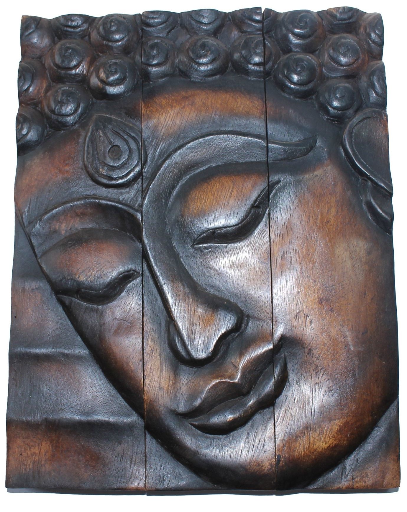 Buddha Wood Wall Art With Regard To Most Up To Date Hand Carved Wooden Thai Buddha Face Wall Art Plaque Hanging (View 7 of 15)