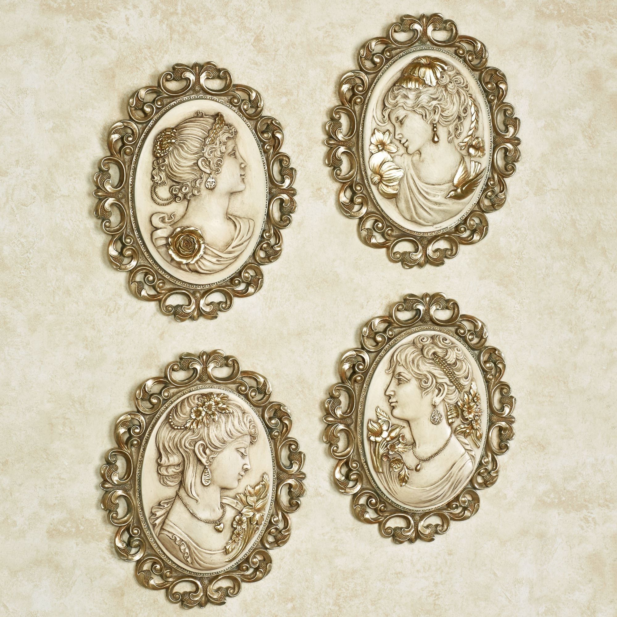 Cameo Wall Art For Latest Victorian Ladies Cameo Wall Plaque Set (View 1 of 15)