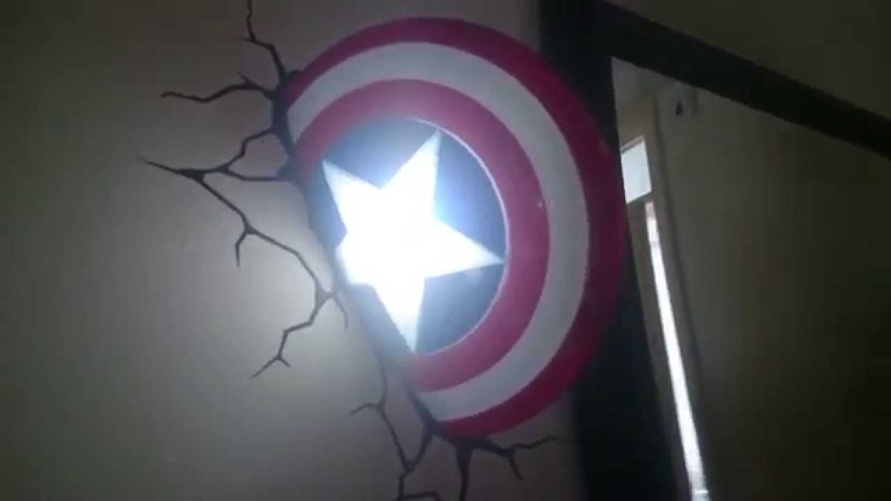 Captain America's Shield 3dfx Light – Quick Look 4k – Youtube Pertaining To Famous Captain America 3d Wall Art (View 7 of 15)