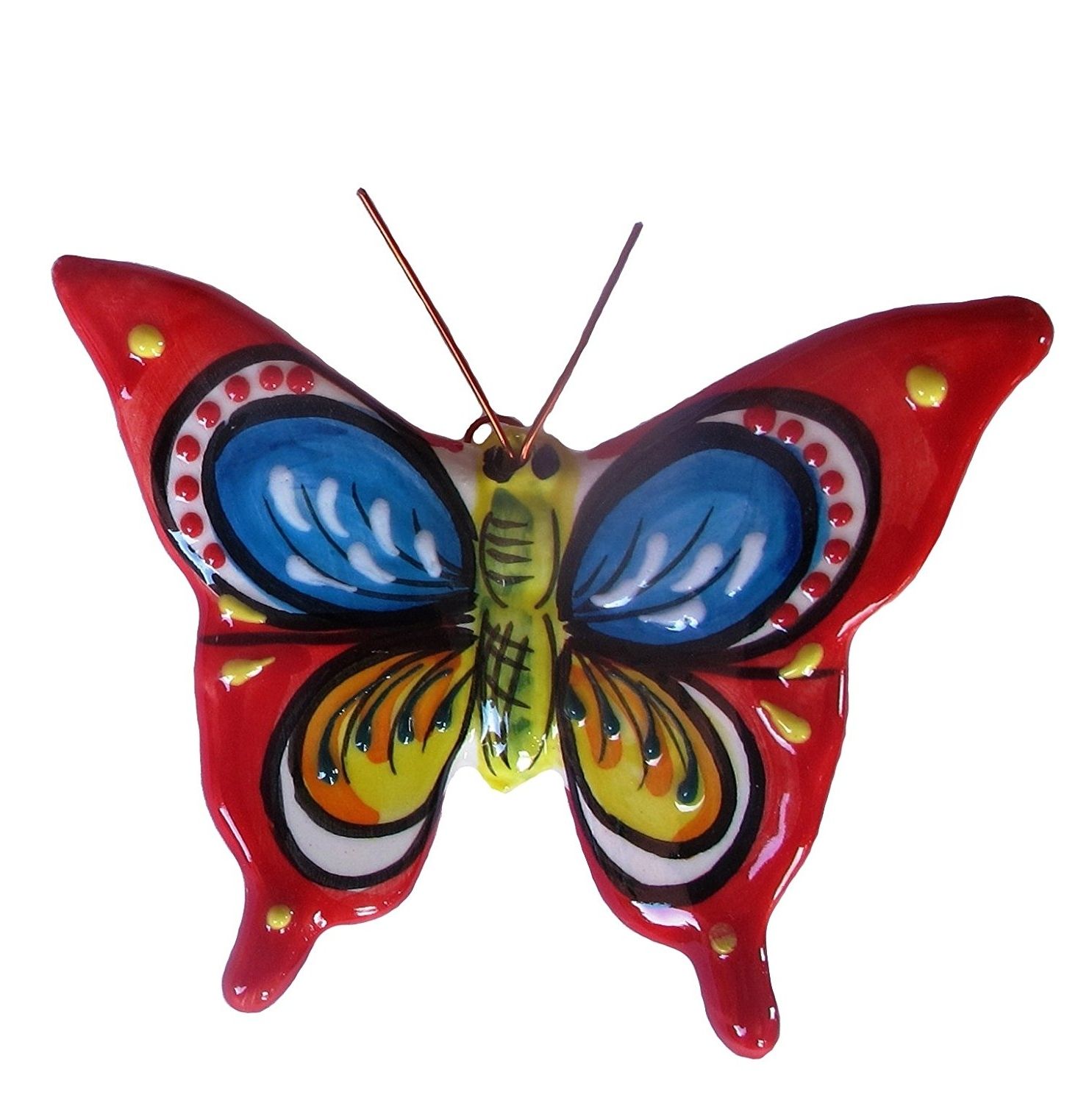 Ceramic Butterfly Wall Art With Regard To Most Up To Date Amazon: Spanish Butterflies – Set Of 4 Small Ceramic Wall (View 4 of 15)