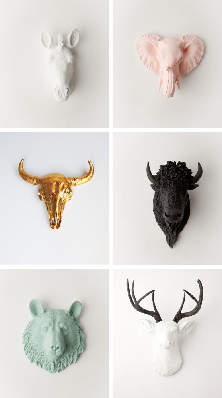 Chic Faux Taxidermy / For Those Times When Nothing But An Animal Pertaining To Newest Resin Animal Heads Wall Art (View 2 of 15)
