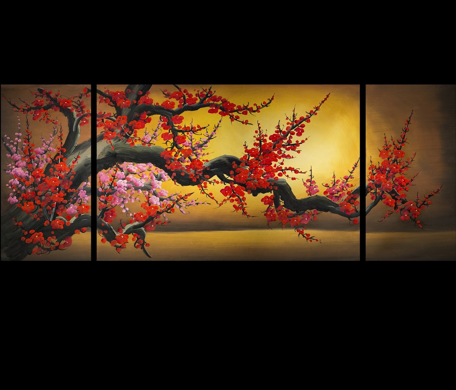 Chinese Cherry Blossom Painting Original Modern Abstract Art With Regard To Best And Newest Abstract Cherry Blossom Wall Art (View 5 of 15)