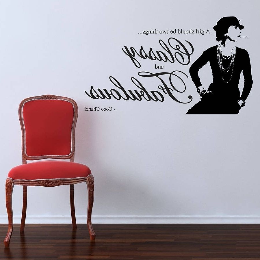 Coco Chanel Wall Stickers Intended For Most Up To Date Coco Chanel Quote Wall Stickersparkins Interiors (View 1 of 15)