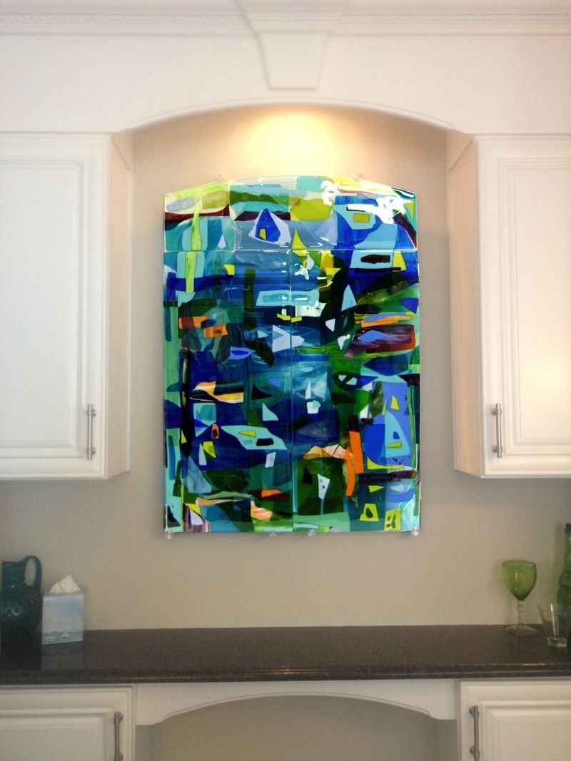 Colorful Fused Glass Wall Art Panel (View 1 of 15)