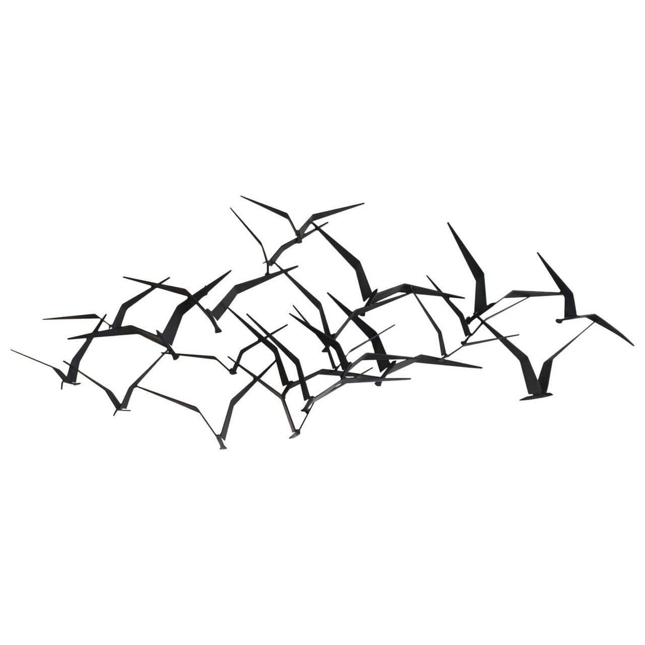 Current Curtis Jere Birds In Flight Metal Wall Sculpture At 1stdibs Throughout Metal Wall Art Birds In Flight (View 12 of 15)