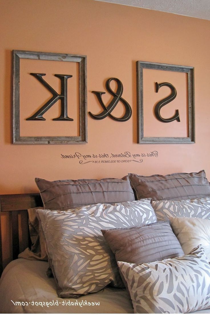 Current Decorative Initials Wall Art Within Love This Idea. Initials Framed Above The Bed (View 5 of 15)