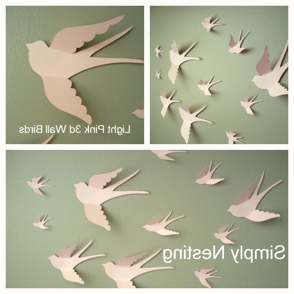 Current Holiday Sale Free Shipping Us20 3d Paper Wall Birds, Nursery Regarding White Birds 3d Wall Art (View 1 of 15)