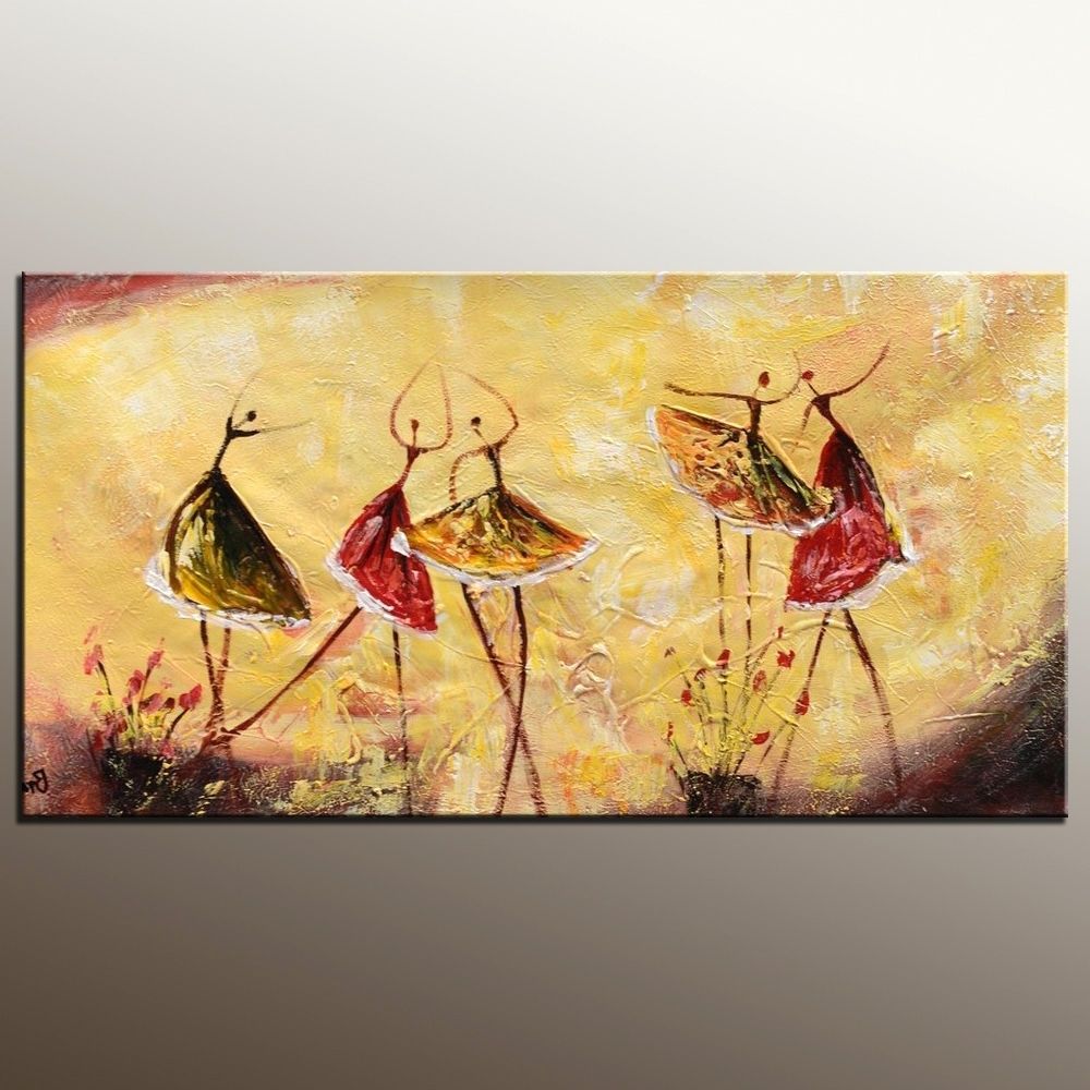 Current Modern Abstract Wall Art Painting Within Bedroom Wall Art, Abstract Painting, Ballet Dancer Painting (View 14 of 15)
