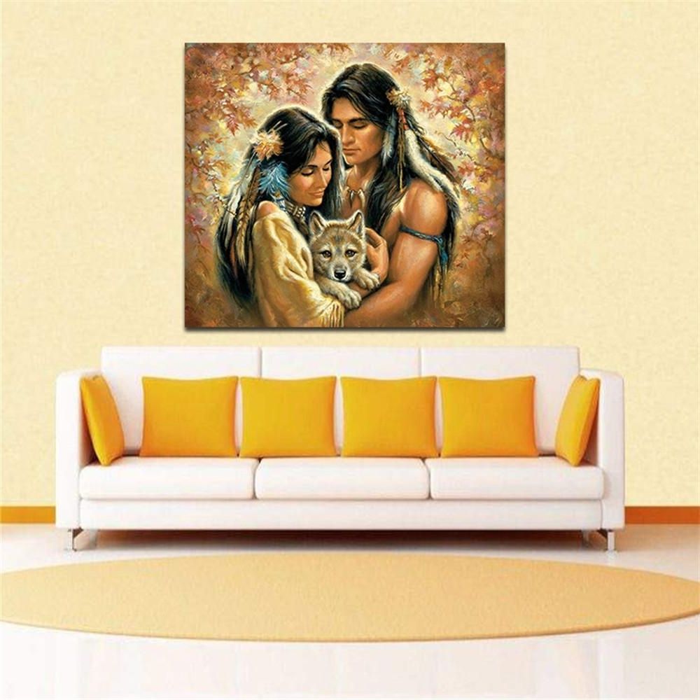 Current Modern Oversized Wall Art Within 2018 Modern Huge Wall Art Oil Painting On Canvas Native Couples (View 8 of 15)
