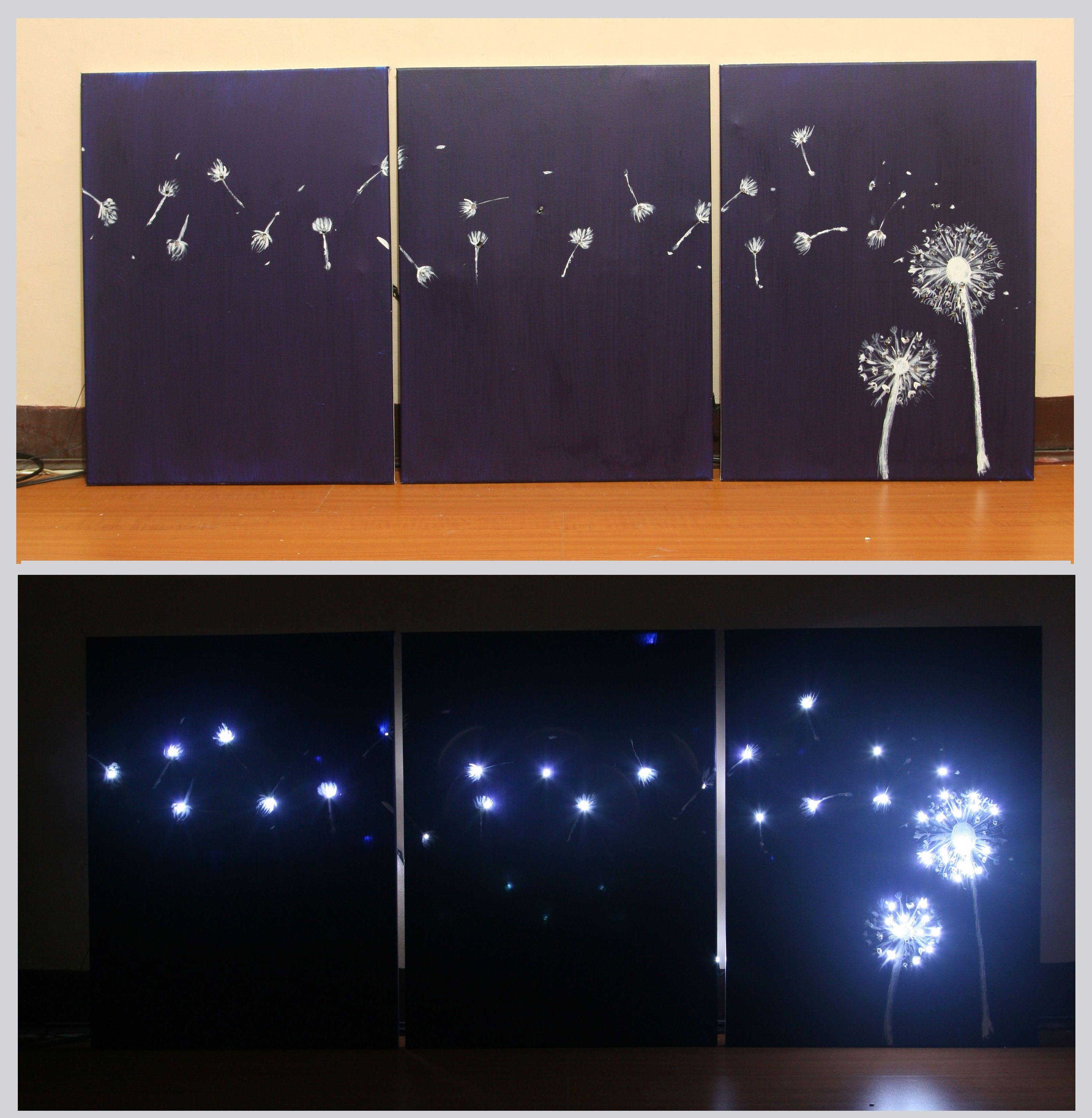 Current Wall Art With Lights Inside 3 Ways To Design Three Panel, Light Up Dandelion Wall Art (View 2 of 15)