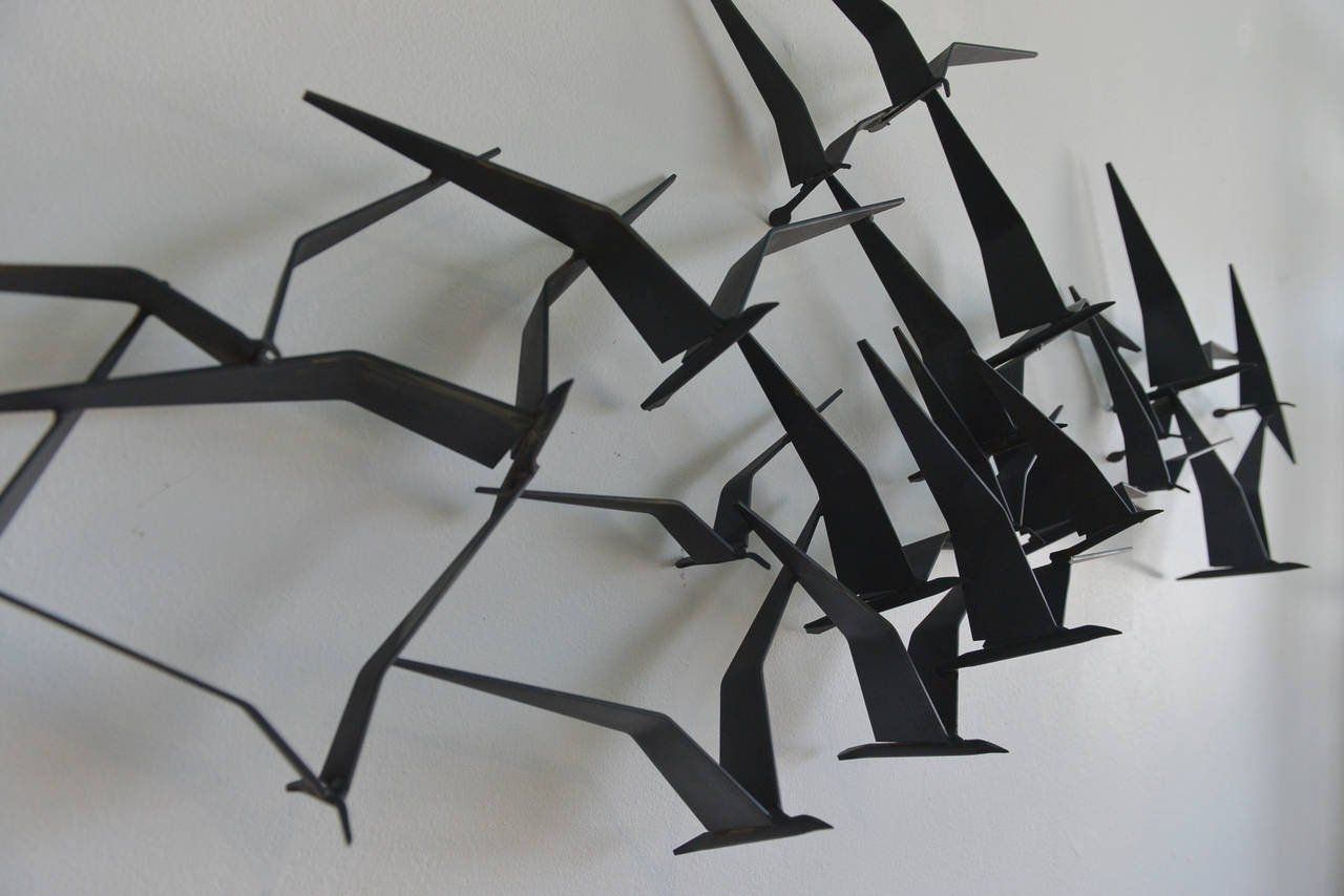 Curtis Jere Birds In Flight Metal Wall Sculpture At 1stdibs Regarding Recent Metal Wall Art Birds In Flight (View 11 of 15)