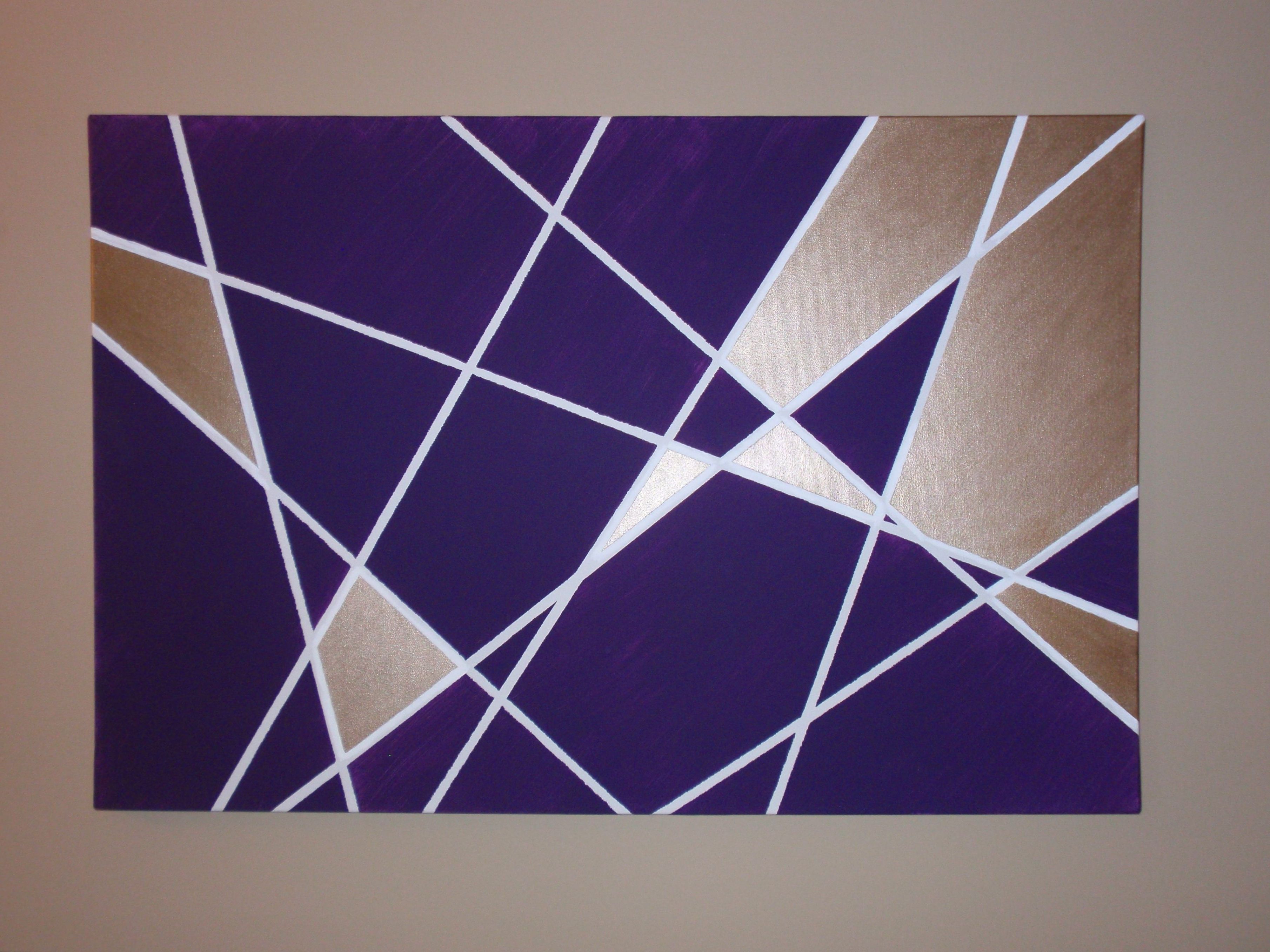 Dark Purple Abstract Wall Art Throughout Preferred Wall Art Ideas Design : Purple Rectangle Geometric Wall Art Home (View 13 of 15)