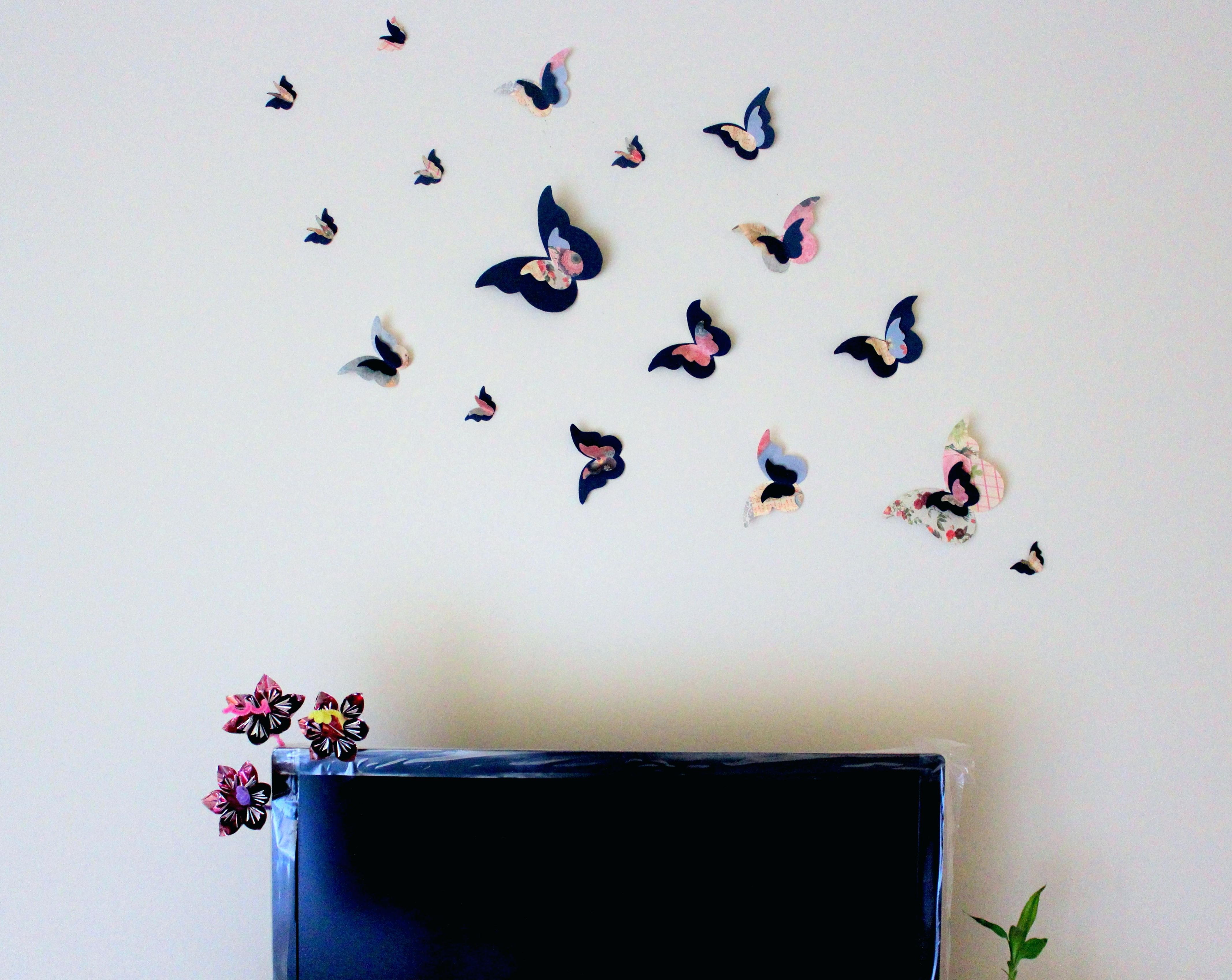 Diy 3d Butterfly Wall Art Pertaining To Most Popular Wall Arts ~ Wall Art Canvas Butterflies Wall Art Butterflies Diy (View 11 of 15)